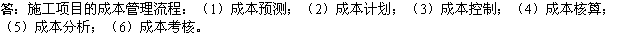 2010一級建造師《市政》資料：施工項目成本管理流程