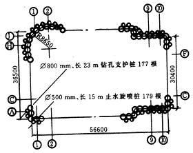 深基坑支護(hù)樁平面布置圖