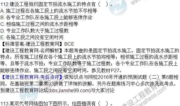 2016監(jiān)理質(zhì)量、投資、進(jìn)度控制試題及答案（106-120）