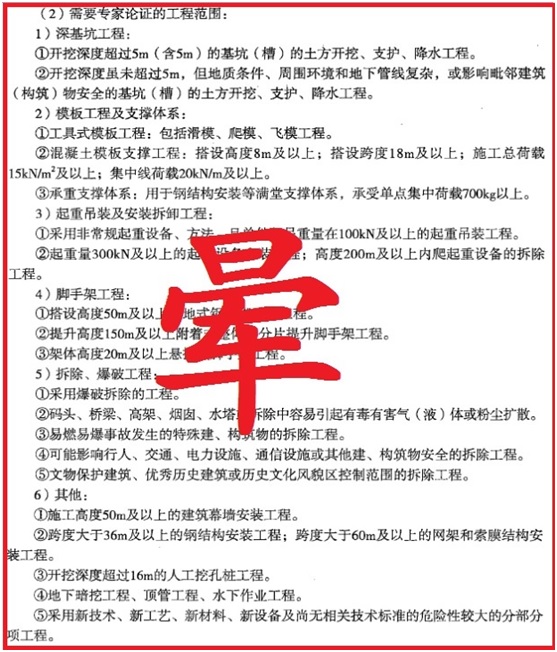 二級(jí)建造師市政實(shí)務(wù)干貨備考：專(zhuān)家論證的工程范圍
