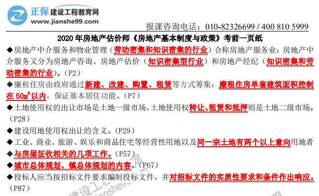 2020年房地產(chǎn)估價師《房地產(chǎn)估價制度與政策》考前一頁 2020年房地產(chǎn)估價師《房地產(chǎn)估價制度與政策》考前一頁