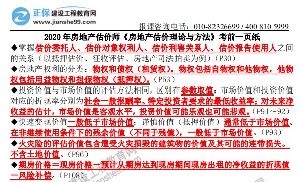 2020年房地產(chǎn)估價(jià)師《房地產(chǎn)估價(jià)理論與方法》考前一頁(yè) 2020年房地產(chǎn)估價(jià)師《房地產(chǎn)估價(jià)理論與方法》考前一頁(yè)